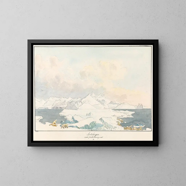 las principales cumbres del Spitzberg orientadas al oeste - Charles Hamilton Smith — cuadro enmarcado en la pared