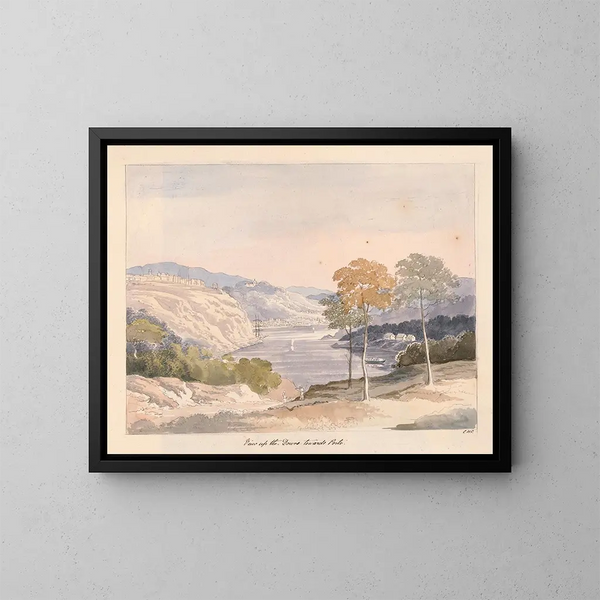 Vista del Douro hacia Oporto - Charles Hamilton Smith — cuadro enmarcado en la pared