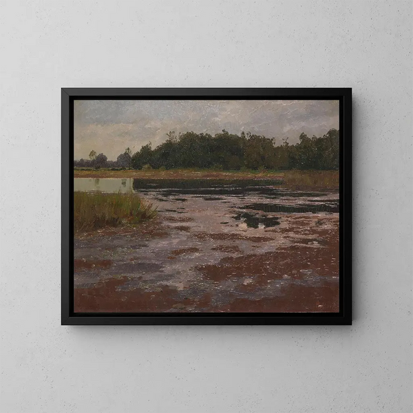paisaje pantanoso de la tarde - Charles Johann Palmi — cuadro enmarcado en la pared