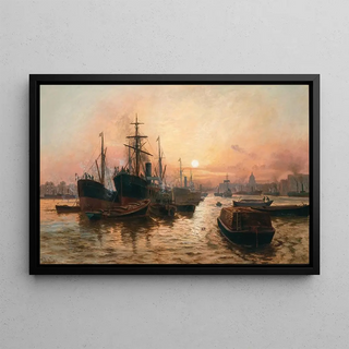 Charles John de Lacy - Steamboats in the Harbour of London.webp