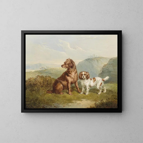 Two Dogs - Charles Jones — framed artwork on a wall
