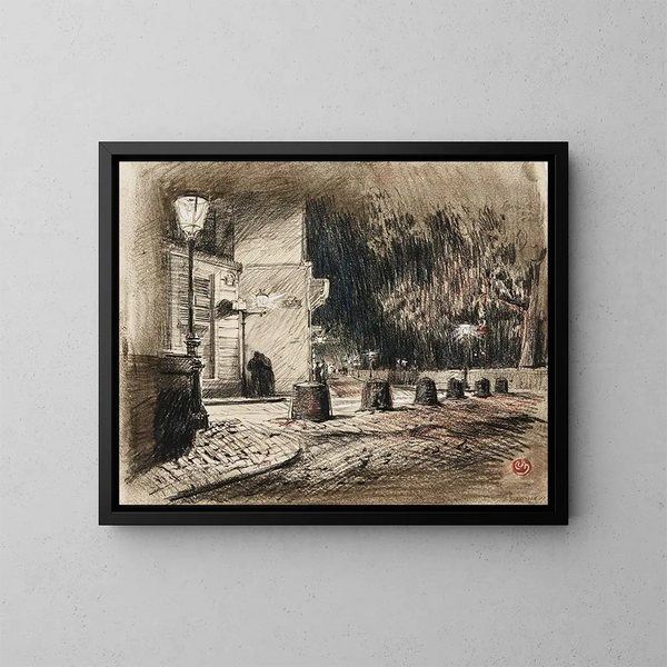 Un rincón de Montmartre - Charles Jouas — cuadro enmarcado en la pared