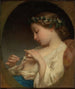 a girl guessing on the chamomile - Charles Landelle — artwork view
