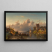 Evening by the riverside - Charles Leickert — framed artwork on a wall