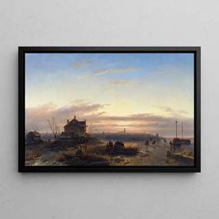 Charles Leickert - Winter op het IJ voor Amsterdam.webp