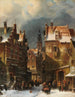 Vista de la ciudad en invierno - Charles Leickert — vista de la obra