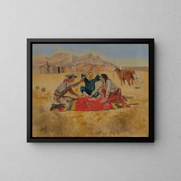 No hay suerte para un chino - Charles Marion Russell — cuadro enmarcado en la pared
