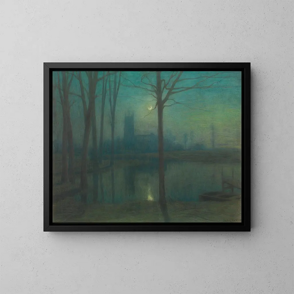 Noche en Royston - Charles Mertens — cuadro enmarcado en la pared