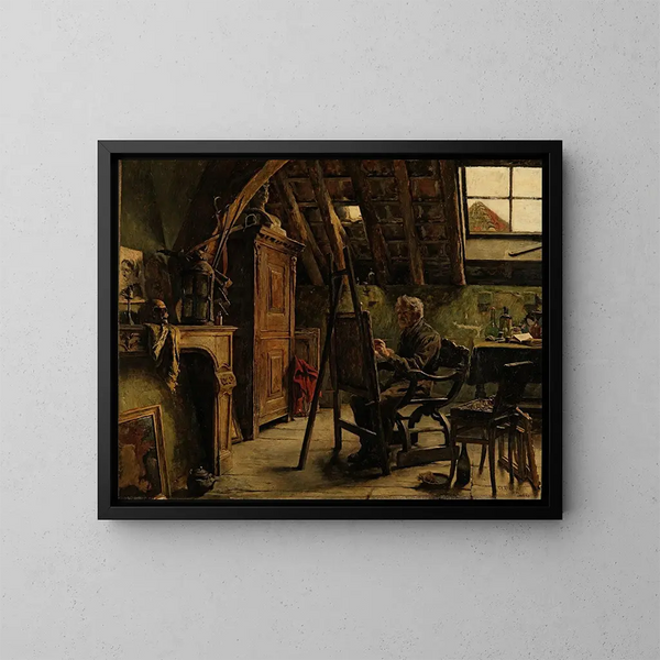 Atelier de un pintor - Charles Mertens — cuadro enmarcado en la pared