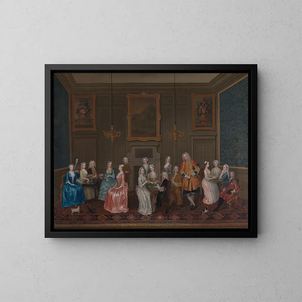 la taza de té en casa de Lord Harrington, Saint-James - Charles Philips — cuadro enmarcado en la pared