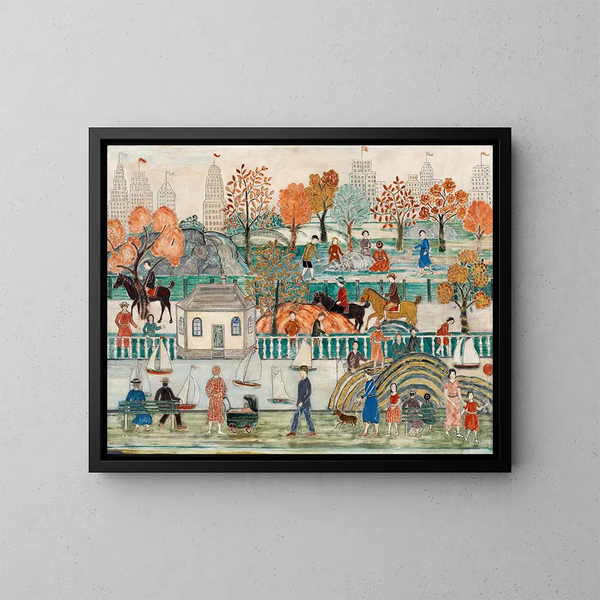 Central Park - Charles Prendergast — cuadro enmarcado en la pared