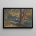 Trees on a hill in a wooded landscape - Charles Reginald Aston — framed artwork on a wall
