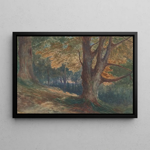 Charles Reginald Aston - Trees on a Hill in a Wooded Landscape.webp