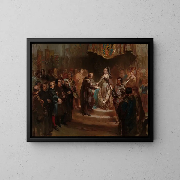 María de Borgoña otorga el gran privilegio en 1477 - Charles Rochussen — cuadro enmarcado en la pared