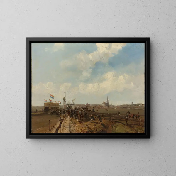 Circuito de carreras en Scheveningen abierto el 3 de agosto de 1846 - Charles Rochussen — cuadro enmarcado en la pared