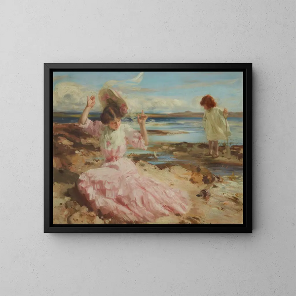Entre los mares de verano - Charles Sims — cuadro enmarcado en la pared