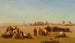Un caravana en descanso El templo de Karnak Tebas a lo lejos - Charles Théodore Frère — vista de la obra