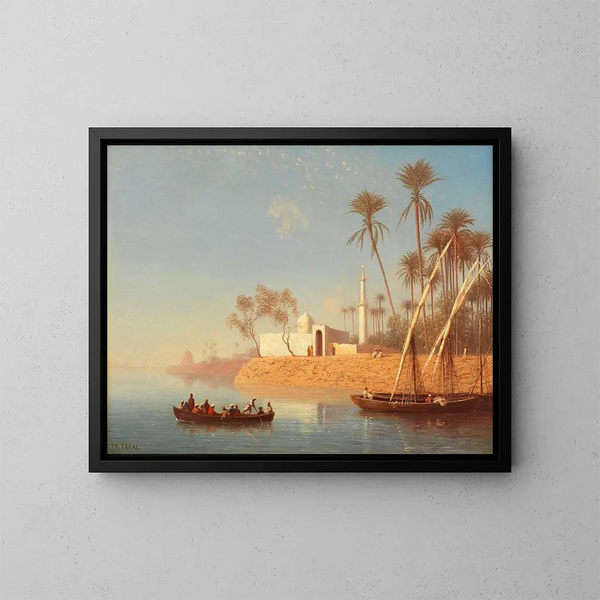 Vista de Boulak cerca de El Cairo, Egipto - Charles Théodore Frère — cuadro enmarcado en la pared