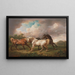 Tres caballos en un paisaje tormentoso - Charles Towne — cuadro enmarcado en la pared