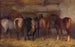 Caballos en el establo - Charles Tschaggeny — vista de la obra
