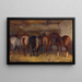 Caballos en el establo - Charles Tschaggeny — cuadro enmarcado en la pared