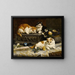 Three alert kittens - Charles Van Den Eycken — framed artwork on a wall