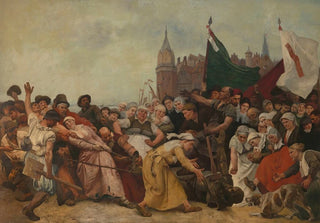 Charles Verlat - The Shattered Statue of the Duke of Alva Being Dragged Through the Streets.webp