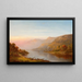 River scene painting in mountain, autumn on the Hudson - Charles W. Knapp — framed artwork on a wall