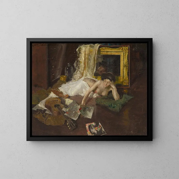 En el taller - Charles Webster Hawthorne — cuadro enmarcado en la pared