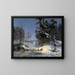 Paisaje de invierno desde la carretera de la reina Christina en Djurgården, Estocolmo - Carlos XV de Suecia — cuadro enmarcado en la pared