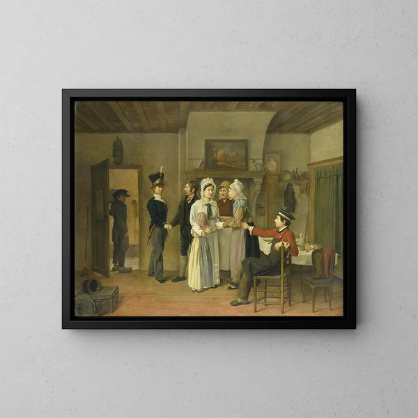 L'Adieu des soldats - Charles van Beveren — cuadro enmarcado en la pared
