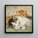 Gatos dormidos - Henritte Ronner — cuadro enmarcado en la pared