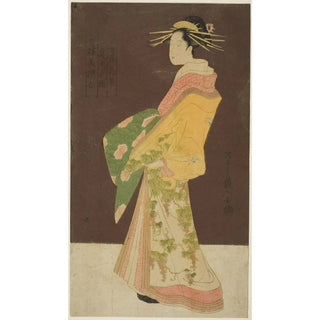 Chbunsai Eishi - A Selection of Beauty from the Pleasure Quarters Seiro bisen awase Hanamurasaki of the Tamaya in Procession Tamaya Hanamurasaki dochu no zu.webp