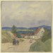Path to the village towards the valley - Ferdinand Balzer — displayed in an interior