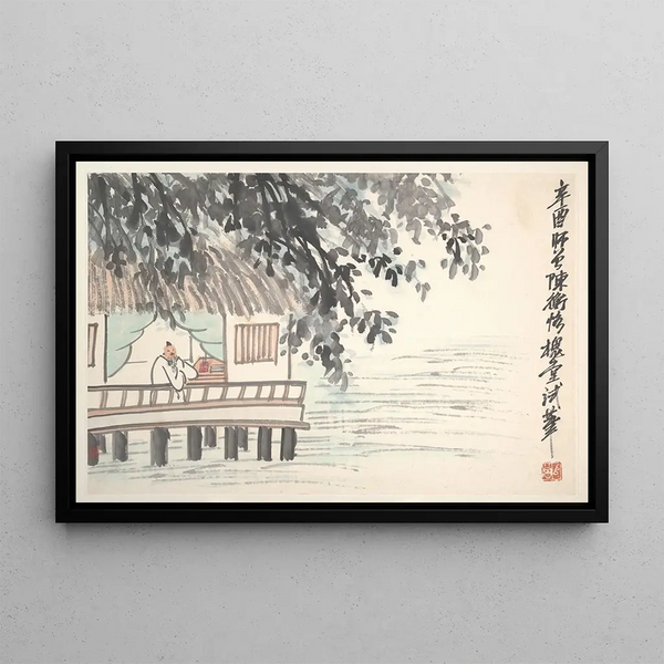 Water's Edge Atelier Painting - Chen Hengke — framed artwork on a wall