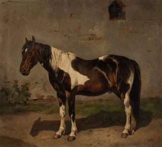 Cheval avec la grange en arrière-plan - Jzef Brodowski