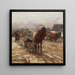 Horse and cart on the village street - Alfred Von Wierusz — framed artwork on a wall