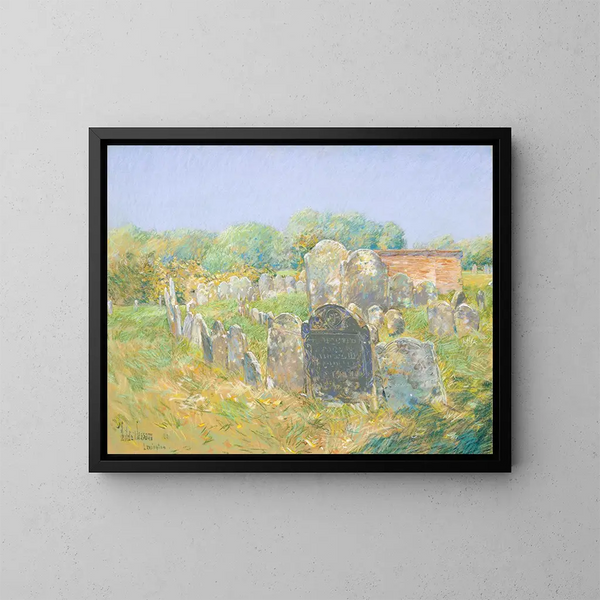 Cementerio colonial en Lexington - Childe Hassam — cuadro enmarcado en la pared