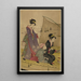 Women on a fishing boat - Chokosai Eisho — framed artwork on a wall