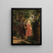 A young girl asks the old village postman to deliver a letter - Christen Dalsgaard — framed artwork on a wall