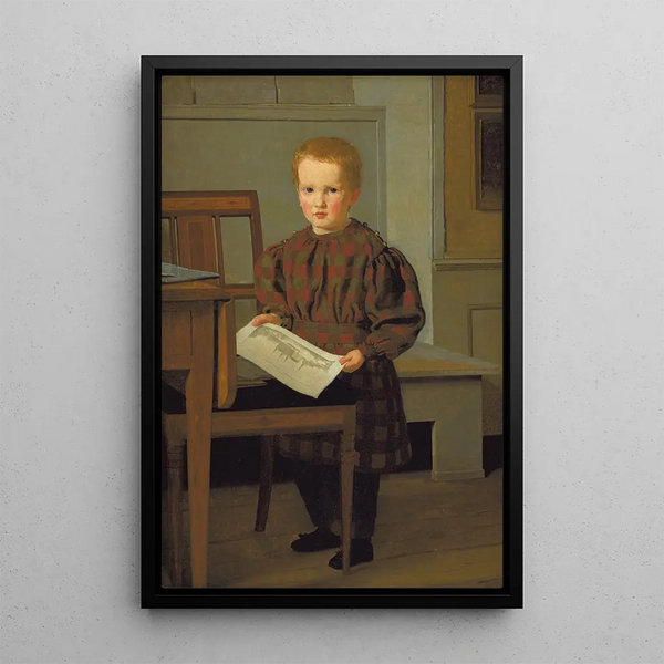 Reproducción del cuadro El hijo del pintor CW Eckersberg, Julius, en el taller de su padre - Christen Købke