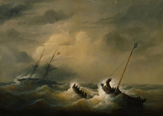 Christian Cornelis Kannemans - Die Rettung der Besatzung der sterreichischen Brigg Pegno DAmicizia am 25 Oktober 1852.webp