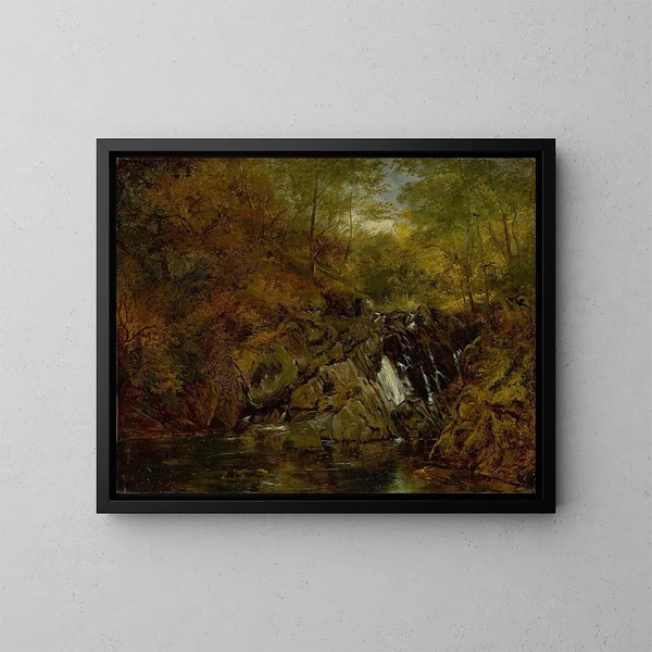 Arroyo de montaña - Christian Friedrich Gille — cuadro enmarcado en la pared