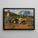 Young shepherd with sheep in the mountain - Christian Friedrich Mali — framed artwork on a wall