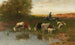 de ganado con pastor en el vado - Christian Friedrich Mali — vista de la obra