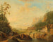Un vasto paisaje fluvial con errantes - Christian Georg Schütz el Joven — vista de la obra