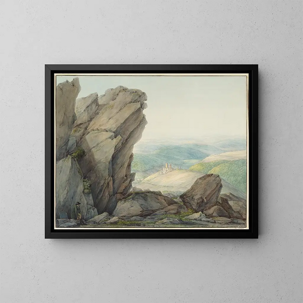 Vista desde el Feldberg Taunus hacia Reifenberg - Christian Georg Schütz el Joven — cuadro enmarcado en la pared