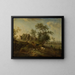 Landscape with Farm Animals on a Road - Christian Georg Schütz the Elder — framed artwork on a wall