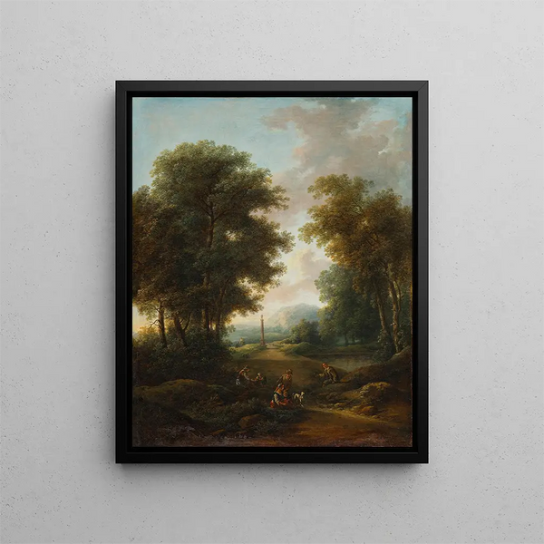 Christian Hilfgott Brand - Waldlandschaft mit Bildstock.webp
