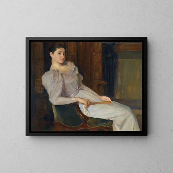 Hija en blanco - Christian Krohg — cuadro enmarcado en la pared